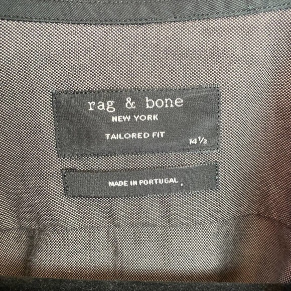 Rag and Bone Dark Gray Mens Button Down Long Sleeve Dress Shirt Sz 14 1/2 - Picture 5 of 5